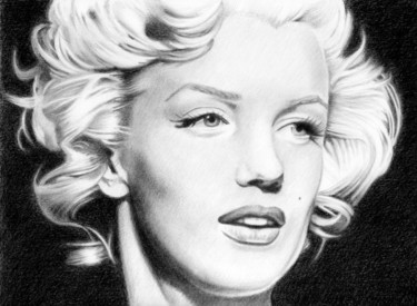 Dessin intitulée "Marylin Monroe" par Maria Jose Bischoff, Œuvre d'art originale, Graphite
