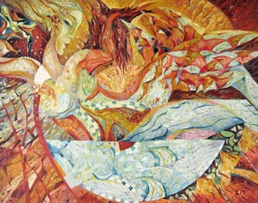 Malerei mit dem Titel "Mirrors" von Biser Panayotov, Original-Kunstwerk, Öl