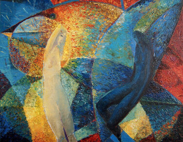 Pittura intitolato "Reflections" da Biser Panayotov, Opera d'arte originale, Olio