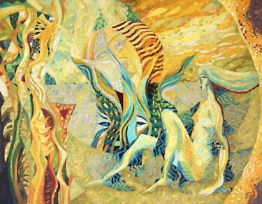 Painting titled "Dream of summer" by Biser Panayotov, Original Artwork, Oil