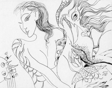 Zeichnungen mit dem Titel "drawing 671" von Biser Panayotov, Original-Kunstwerk, Tinte