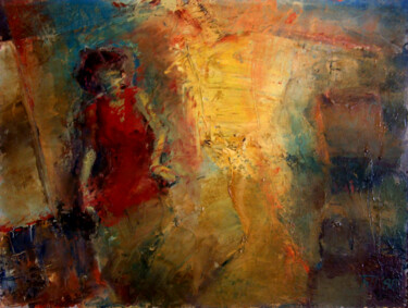Painting titled "Presence" by Biser Panayotov, Original Artwork, Oil