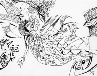 Disegno intitolato "drawing 623" da Biser Panayotov, Opera d'arte originale, Inchiostro