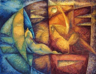 Pintura titulada "Metamorphosis" por Biser Panayotov, Obra de arte original, Oleo