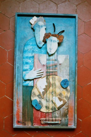 Peinture intitulée "femme guitare" par Dai, Œuvre d'art originale