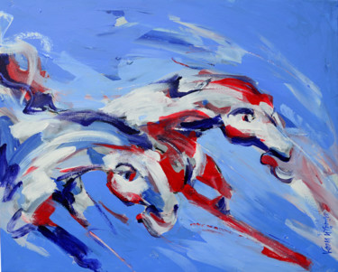 Malerei mit dem Titel "Horse Power 113" von Biswajit Das, Original-Kunstwerk