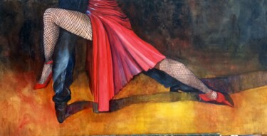 Painting titled "Dance 80-3" by Bivan, Original Artwork, Acrylic Mounted on Wood Stretcher frame