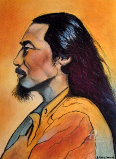 Painting titled "Kitao" by Beiza Wieland, Original Artwork, Pastel