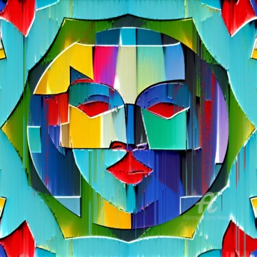 Digitale Kunst mit dem Titel "Maska" von Beiza Wieland, Original-Kunstwerk, Digitale Collage