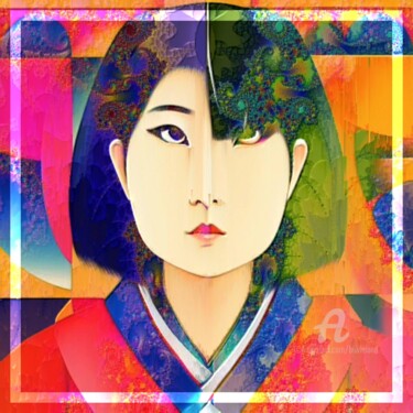 Grafika cyfrowa / sztuka generowana cyfrowo zatytułowany „Aoi” autorstwa Beiza Wieland, Oryginalna praca, Kolaż cyfrowy