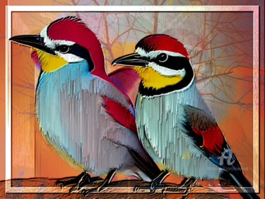 Digital Arts titled "Pajaritos" by Beiza Wieland, Original Artwork, Digital Collage