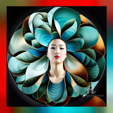 Digital Arts titled "Flowers-Hyun" by Beiza Wieland, Original Artwork, Digital Painting