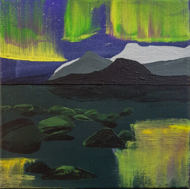 Malerei mit dem Titel "Aurora Polar III" von Björn Wiedemann, Original-Kunstwerk, Acryl