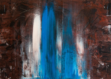 Malerei mit dem Titel "Central Blue" von Björn Wiedemann, Original-Kunstwerk, Acryl