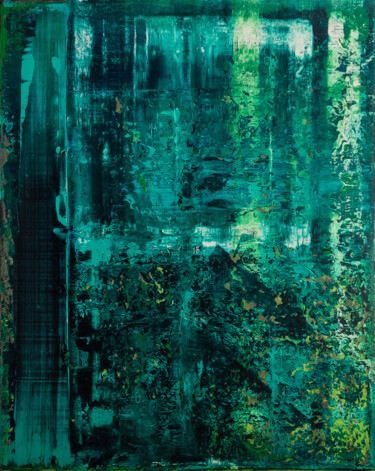 Картина под названием "Shades of Green" - Björn Wiedemann, Подлинное произведение искусства, Акрил Установлен на Деревянная…