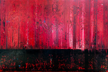 Painting titled "Feuer" by Björn Wiedemann, Original Artwork, Acrylic Mounted on Wood Stretcher frame