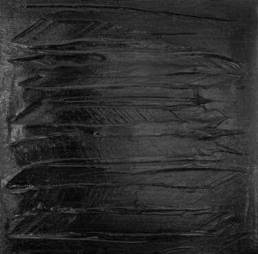 Malarstwo zatytułowany „Mono.Black No.4” autorstwa Björn Wiedemann, Oryginalna praca, Akryl Zamontowany na Drewniana rama no…