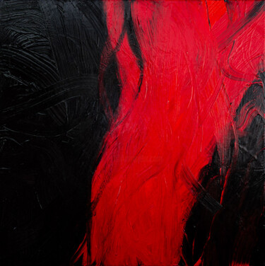 Картина под названием "Harmonie Schwarz-Ro…" - Björn Wiedemann, Подлинное произведение искусства, Акрил Установлен на Деревя…