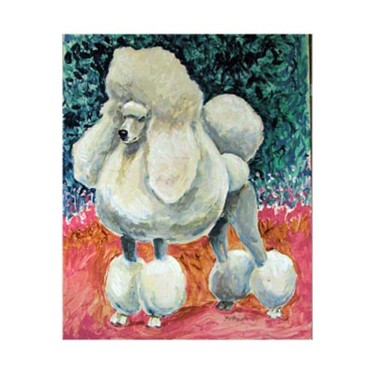 Painting titled "French Poodle Canine" by Betty James, Original Artwork