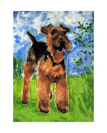 Painting titled "Terrier Canine" by Betty James, Original Artwork