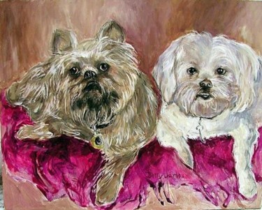 Painting titled "Rocky and Petey" by Betty James, Original Artwork