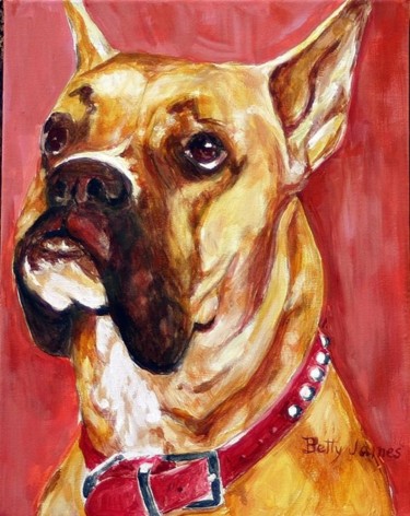Painting titled "Big Red" by Betty James, Original Artwork