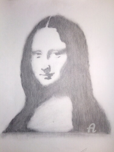 Dibujo titulada "Mona Lisa" por Bianchini Jr, Obra de arte original, Carbón
