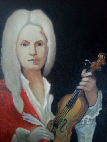 Painting titled "Vivaldi" by Bianchini Jr, Original Artwork, Oil Mounted on Wood Panel