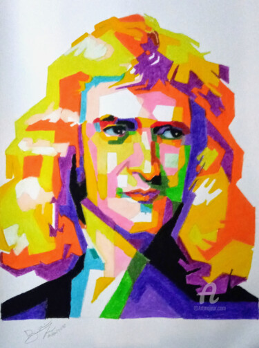 绘画 标题为“Newton” 由Bianchini Jr, 原创艺术品, 粉彩