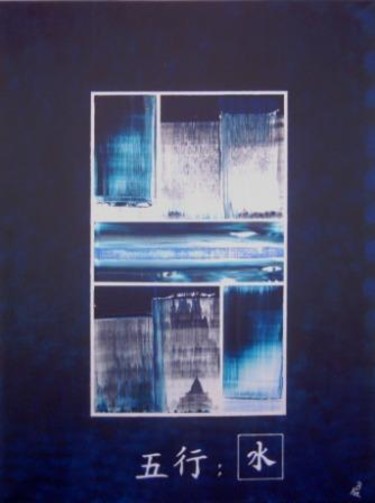 Malerei mit dem Titel "Die fünf Elemente:…" von Bk-Design-Acrylbilder, Original-Kunstwerk, Öl