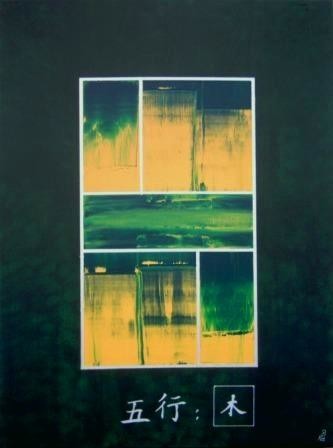 Malerei mit dem Titel "" Die fünf Elemente…" von Bk-Design-Acrylbilder, Original-Kunstwerk, Öl
