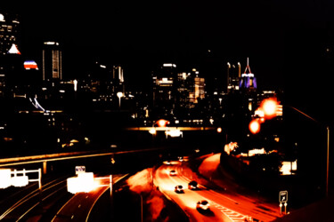 Impressões e gravuras intitulada "Pittsburgh Night Li…" por Lewis Freitag, Obras de arte originais, Impressão digital Montad…