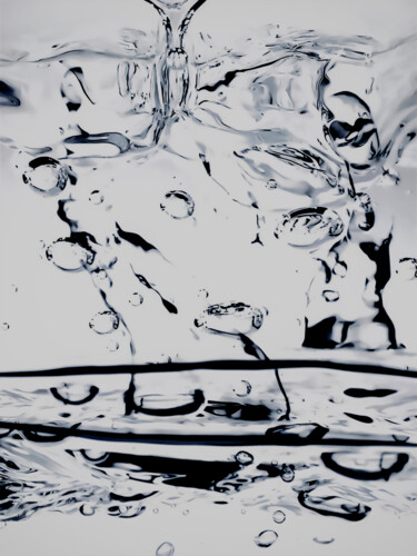 Printmaking titled "Sapphire Water Illu…" by Lewis Freitag, Original Artwork, Digital Print Mounted on Wood Stretcher frame