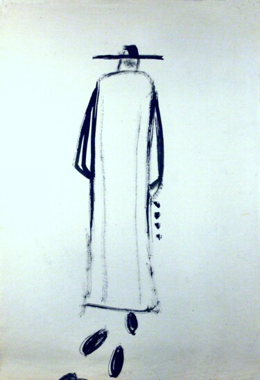 Desenho intitulada "Padre" por Blago Simeonov, Obras de arte originais, Tinta