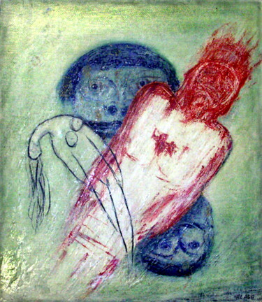 Malerei mit dem Titel "Reqviem" von Blago Simeonov, Original-Kunstwerk, Öl