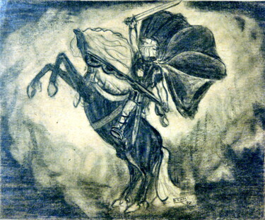 Рисунок под названием "Siegfried the Nibel…" - Blago Simeonov, Подлинное произведение искусства, Карандаш