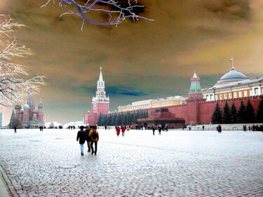 Fotografia intitolato "Red Square evening" da Blago Simeonov, Opera d'arte originale, Fotografia manipolata