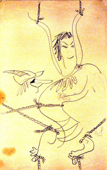Desenho intitulada "Till Eulenspiegel's…" por Blago Simeonov, Obras de arte originais, Canetac de aerossol