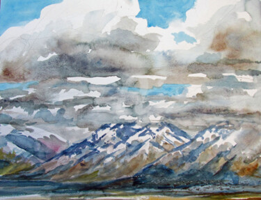 Painting titled "The Wasatch" by Blaine Clayton, Original Artwork, Watercolor