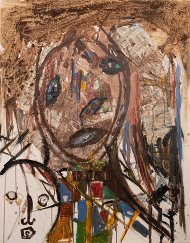 Картина под названием "Human" - Blaise Anelone, Подлинное произведение искусства, Акрил Установлен на Деревянная рама для но…