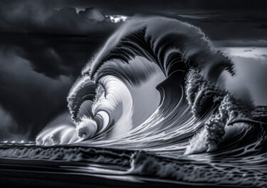 Digital Arts titled "VAGUES A SURF DE RE…" by Blaise Lavenex, Original Artwork, AI generated image