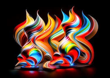 Digitale Kunst mit dem Titel "FLAMMES GRAPHARTIST…" von Blaise Lavenex, Original-Kunstwerk, KI-generiertes Bild