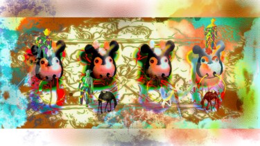Digitale Kunst getiteld "‘Knit, Jerky, Cowbo…" door Blame Mr Ken, Origineel Kunstwerk, Digitaal Schilderwerk