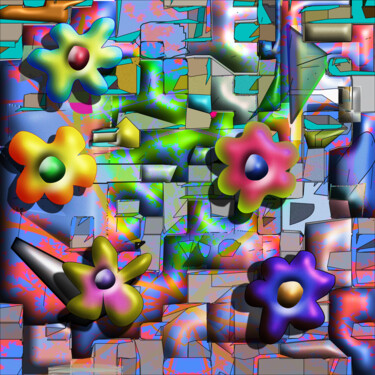 Digitale Kunst mit dem Titel "Vaguely Floral" von Blame Mr Ken, Original-Kunstwerk, 2D digitale Arbeit