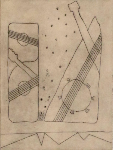 Prenten & gravures getiteld "Composition semie-a…" door Sylvie Guinand (Blanche G.), Origineel Kunstwerk, Ets