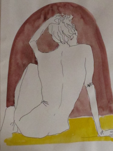 Painting titled "galerie-de-nus-010.…" by Sylvie Guinand (Blanche G.), Original Artwork, Ink
