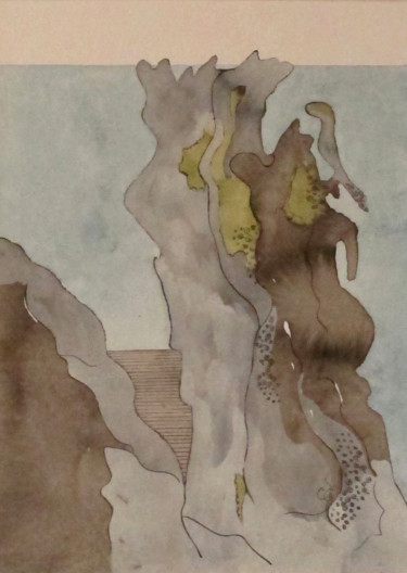 Peinture intitulée "paysages maritimes" par Sylvie Guinand (Blanche G.), Œuvre d'art originale, Aquarelle