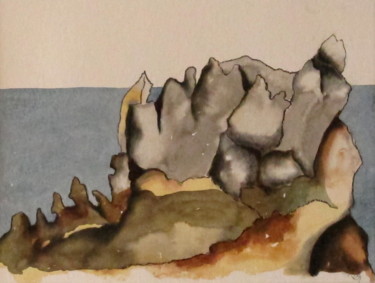 Painting titled "paysages-peints-2.j…" by Sylvie Guinand (Blanche G.), Original Artwork, Watercolor