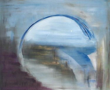 Schilderij getiteld "Paysage abstrait" door Sylvie Guinand (Blanche G.), Origineel Kunstwerk, Acryl