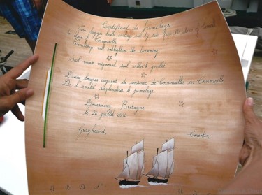 Pittura intitolato "Certificat de Jumel…" da Sylvie Guinand (Blanche G.), Opera d'arte originale, Acrilico